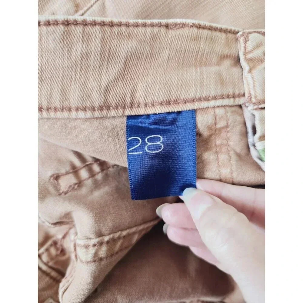 Pilcro Anthropologie Bronze Boho Low Rise Icon Faded Flared Y2K Cotton Jeans 28 - Picture 11 of 14
